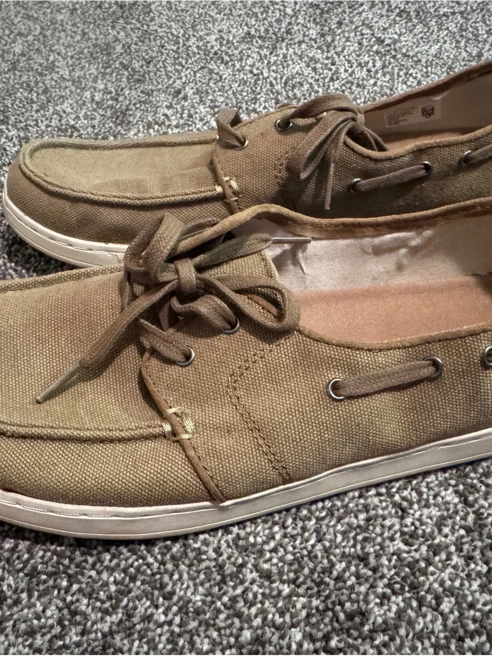 Toms Men’s Tan Canvas Boat Shoes